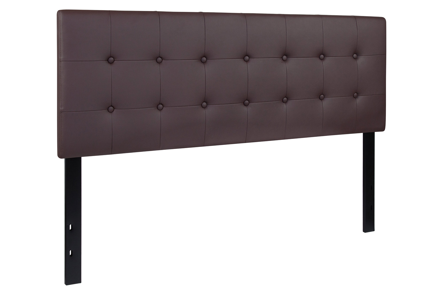 BLNK Lennox Vinyl Tufted Upholstered Headboard - Brown, Queen Size