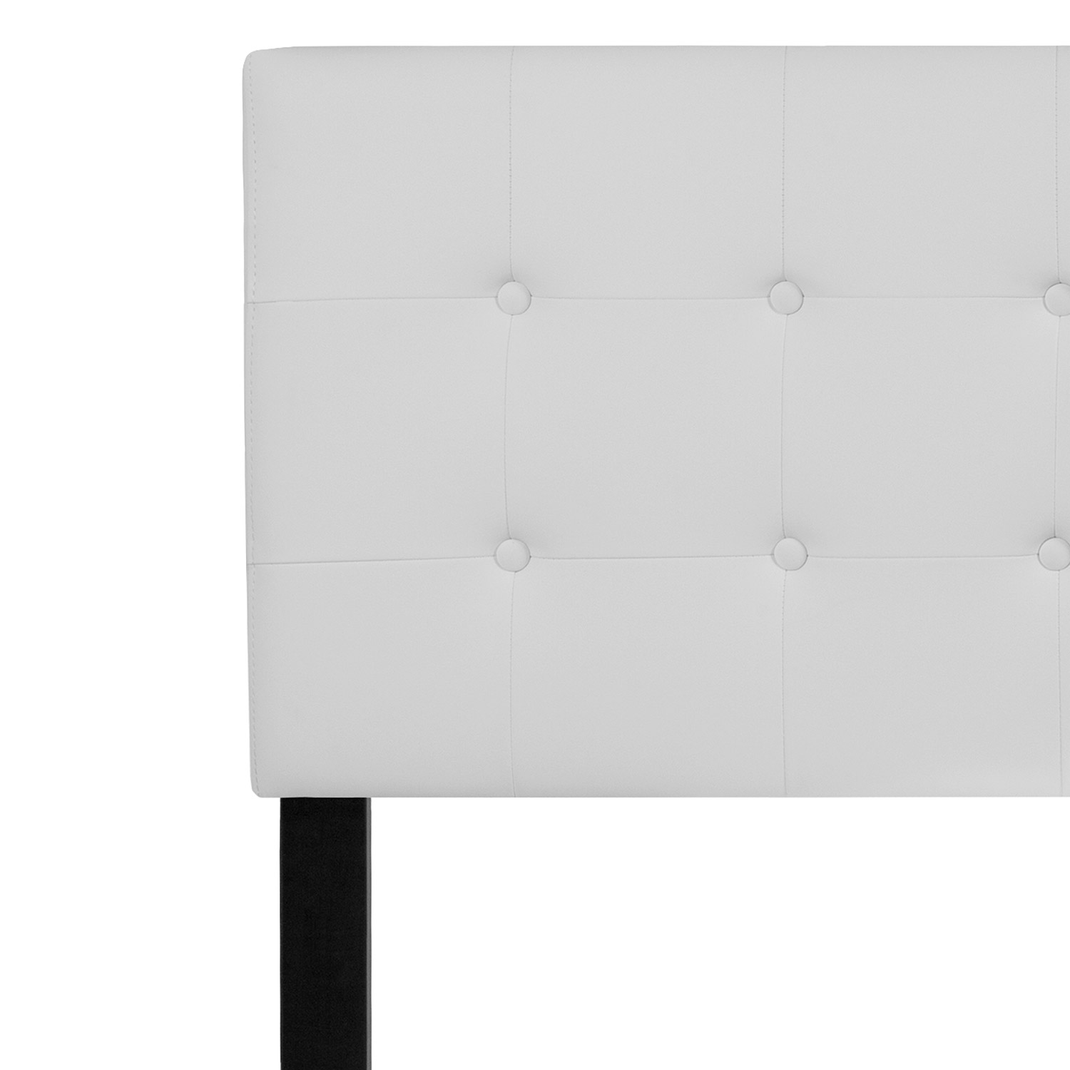 BLNK Lennox Vinyl Tufted Upholstered Headboard - White, Queen Size