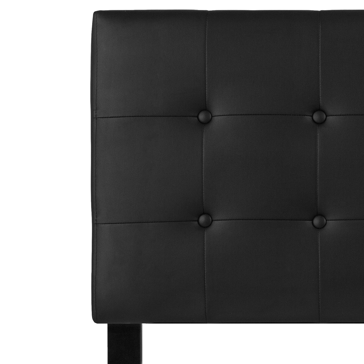 BLNK Lennox Vinyl Tufted Upholstered Headboard - Black, Twin Size