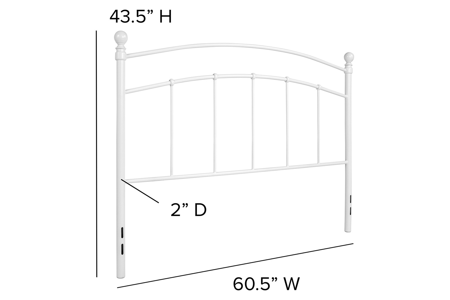 BLNK Woodstock Metal Decorative Headboard - White, Queen Size