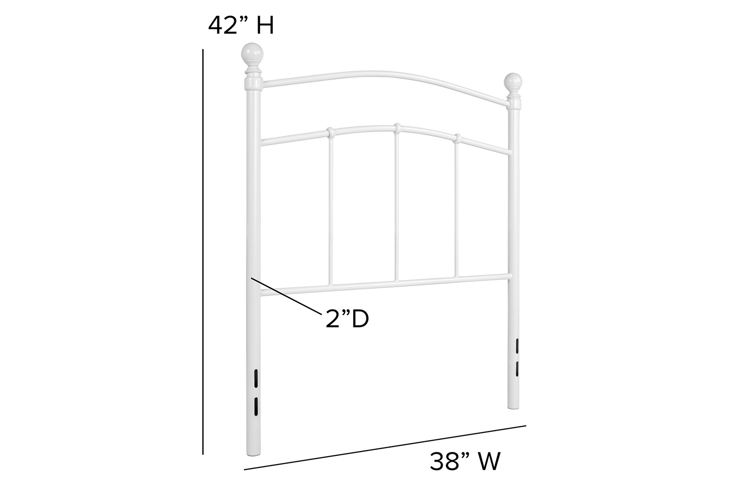 BLNK Woodstock Metal Decorative Headboard - White, Twin Size