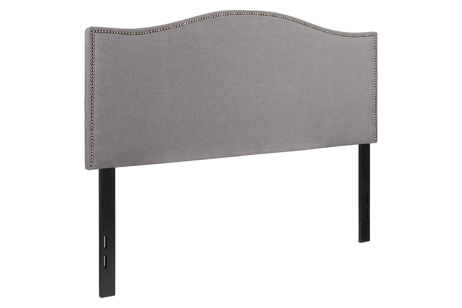 BLNK Lexington Fabric Upholstered Headboard with Accent Nail Trim - Light Gray, Full Size