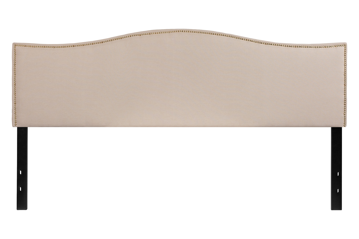 BLNK Lexington Fabric Upholstered Headboard with Accent Nail Trim - Beige, King Size