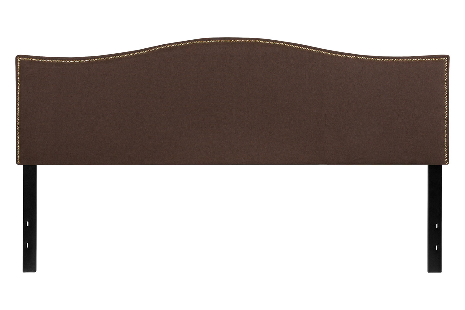 BLNK Lexington Fabric Upholstered Headboard with Accent Nail Trim - Dark Brown, King Size