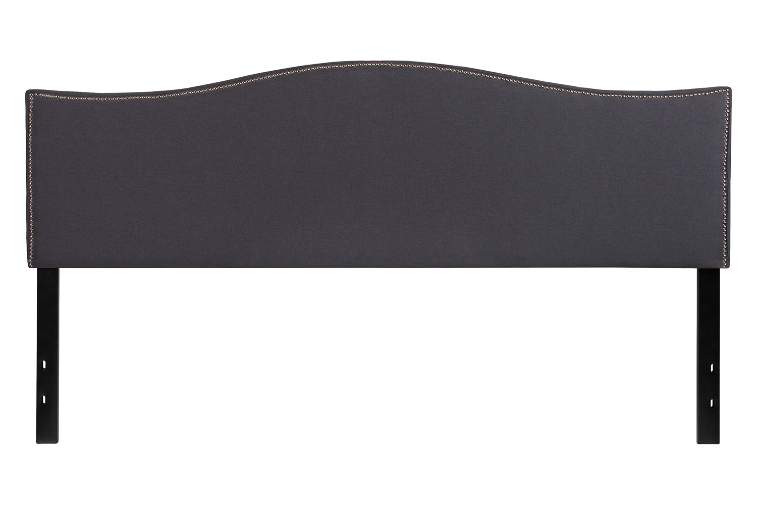 BLNK Lexington Fabric Upholstered Headboard with Accent Nail Trim - Dark Gray, King Size