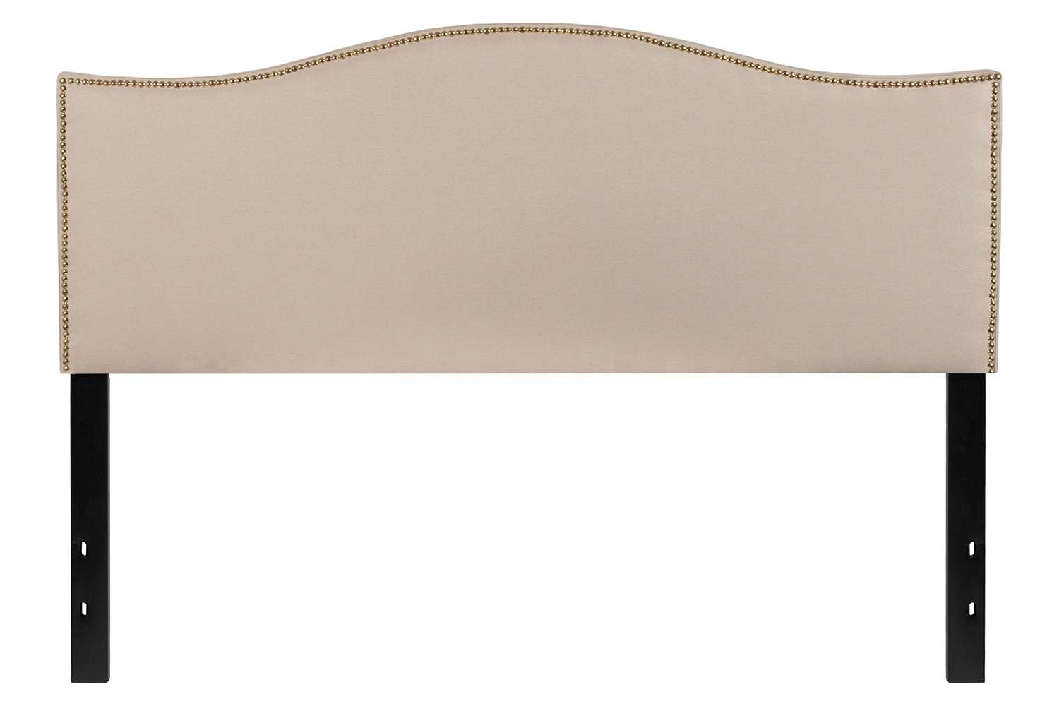 BLNK Lexington Fabric Upholstered Headboard with Accent Nail Trim - Beige, Queen Size