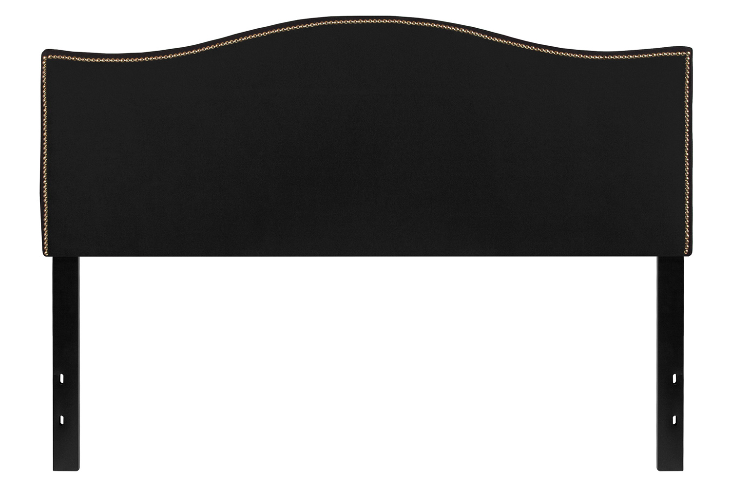 BLNK Lexington Fabric Upholstered Headboard with Accent Nail Trim - Black, Queen Size