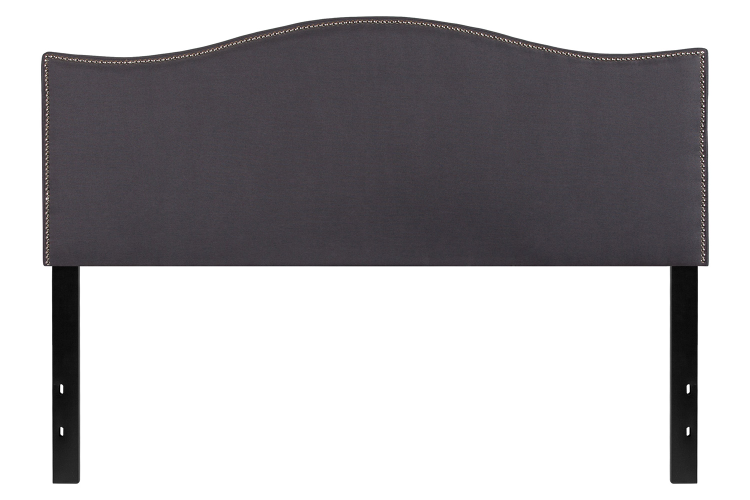 BLNK Lexington Fabric Upholstered Headboard with Accent Nail Trim - Dark Gray, Queen Size