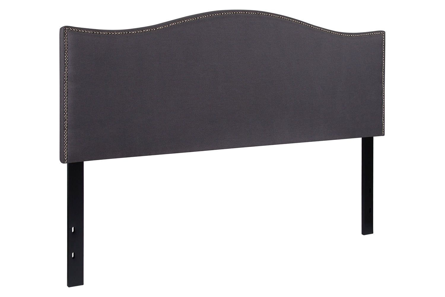 BLNK Lexington Fabric Upholstered Headboard with Accent Nail Trim - Dark Gray, Queen Size