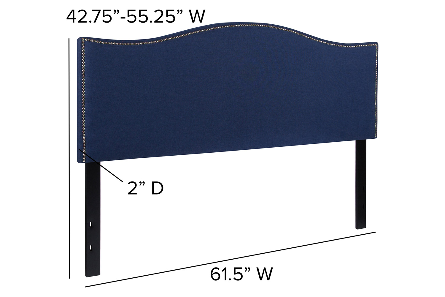 BLNK™ Lexington Fabric Upholstered Headboard with Accent Nail Trim - Navy, Queen Size