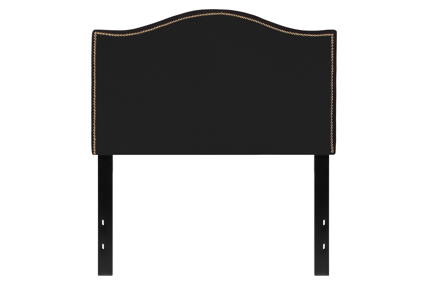 BLNK Lexington Fabric Upholstered Headboard with Accent Nail Trim - Black, Twin Size