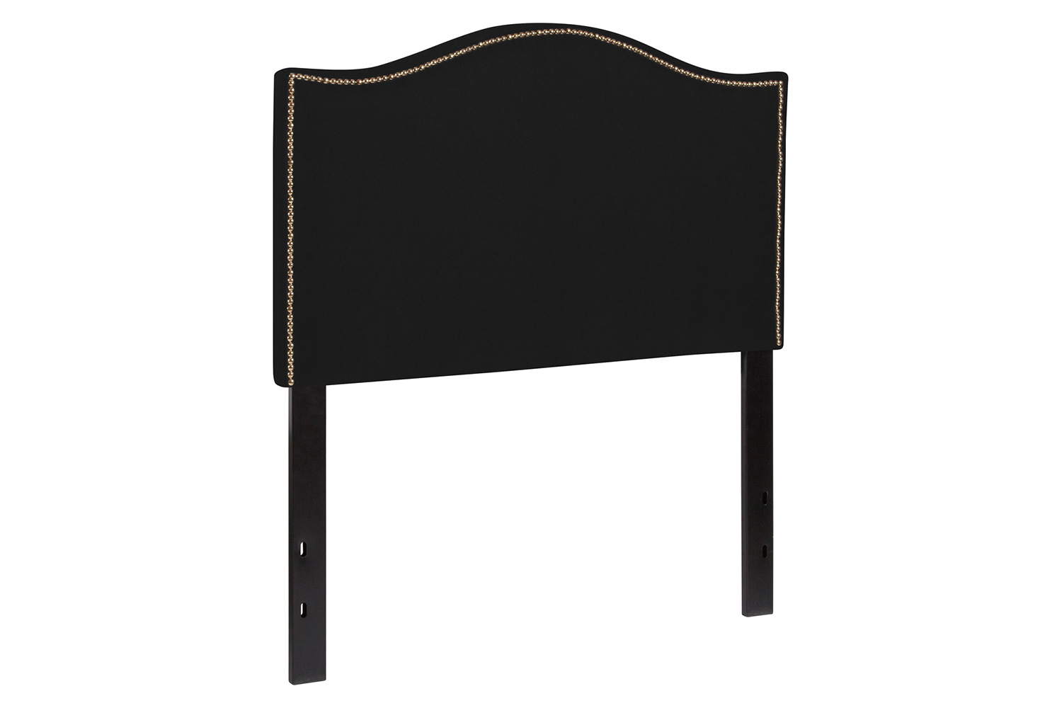 BLNK Lexington Fabric Upholstered Headboard with Accent Nail Trim - Black, Twin Size