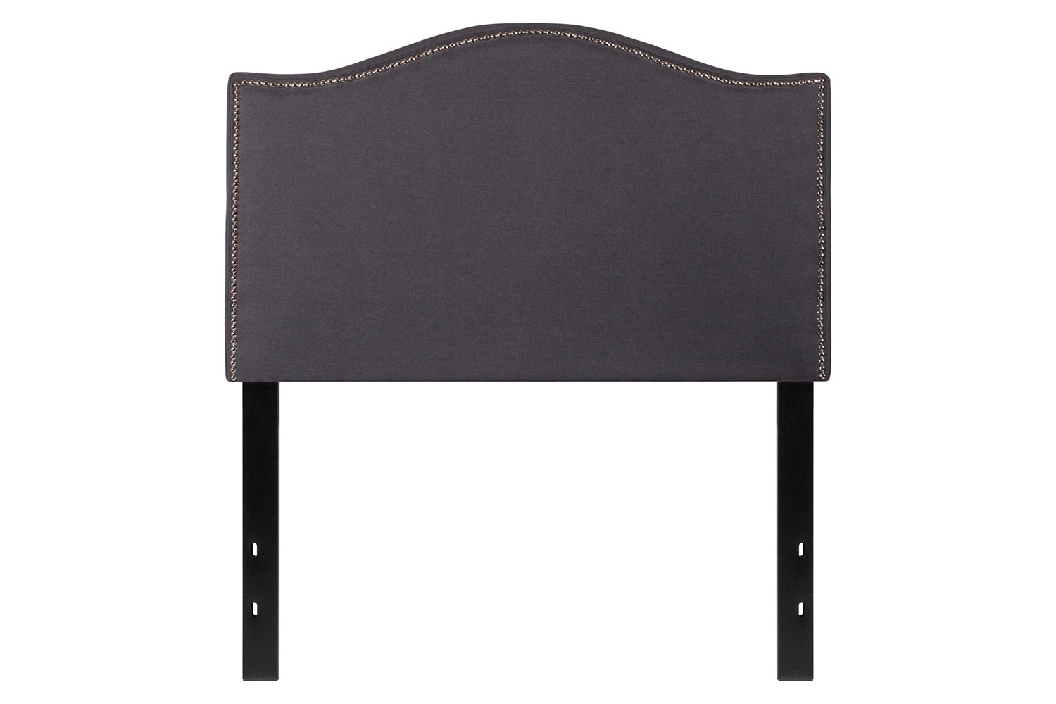 BLNK Lexington Fabric Upholstered Headboard with Accent Nail Trim - Dark Gray, Twin Size