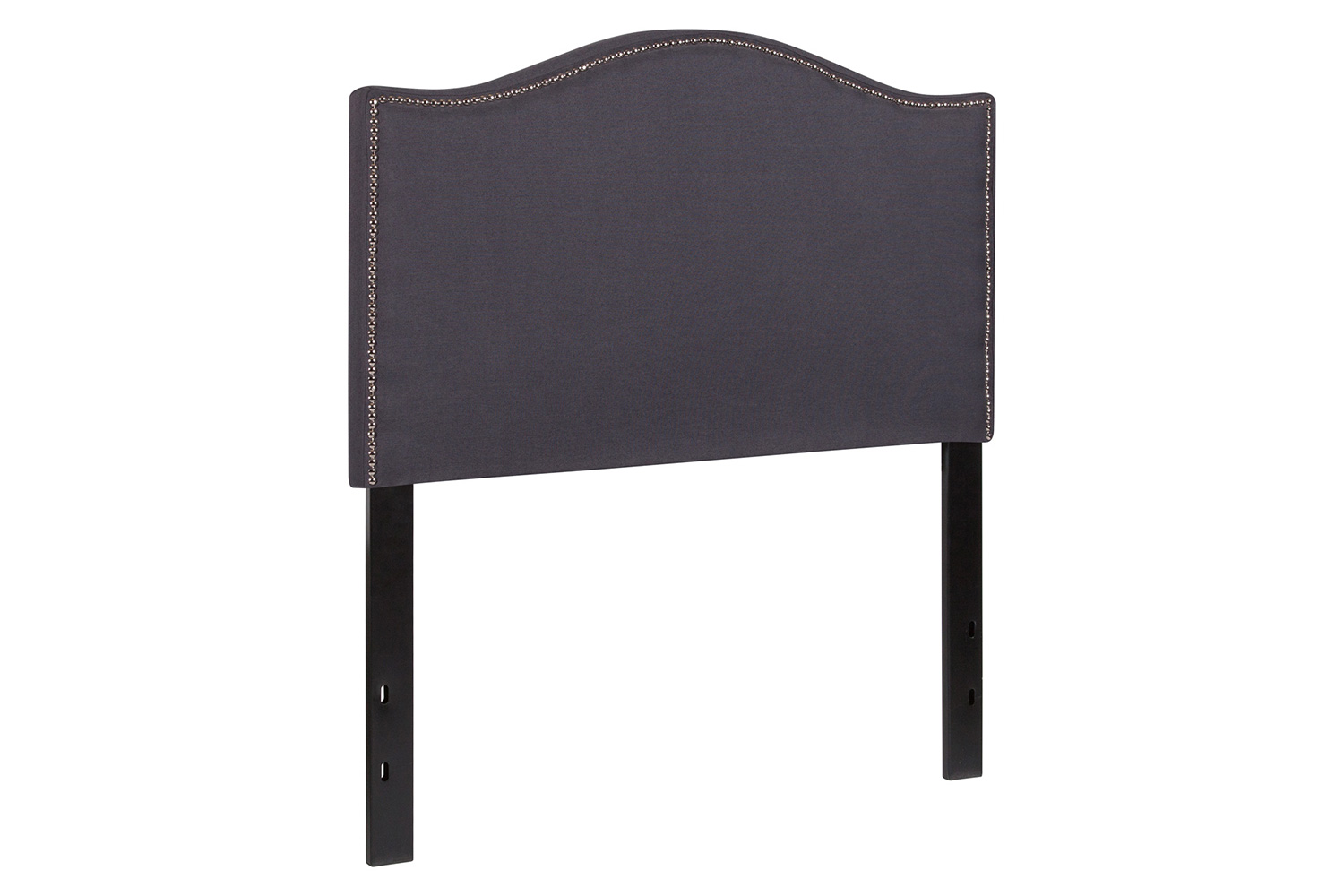 BLNK Lexington Fabric Upholstered Headboard with Accent Nail Trim - Dark Gray, Twin Size