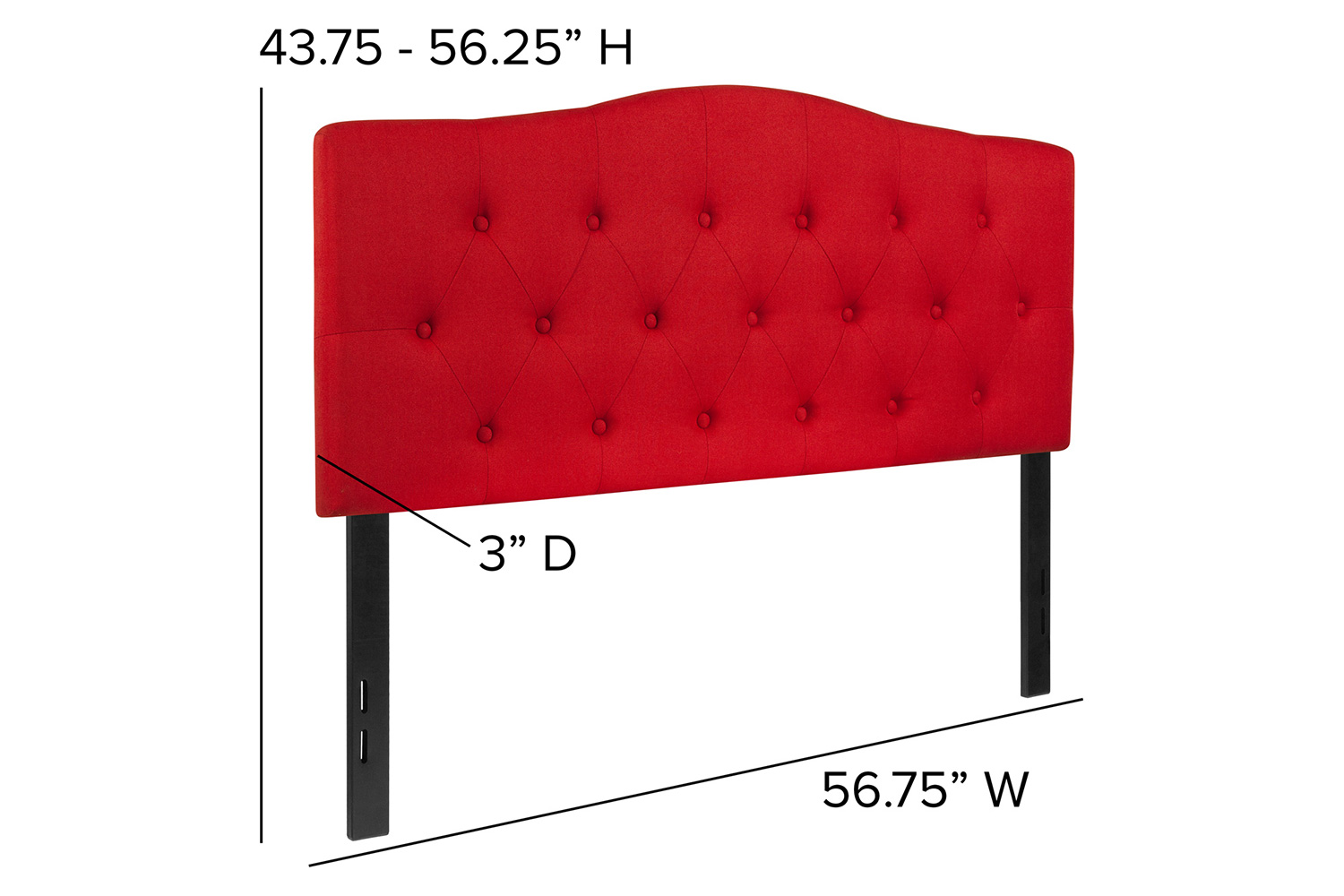 BLNK Cambridge Fabric Tufted Upholstered Headboard - Red, Full Size