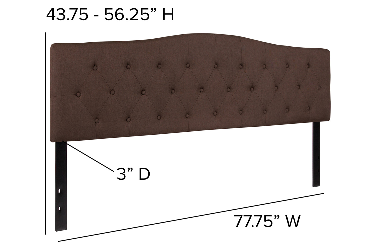 BLNK Cambridge Fabric Tufted Upholstered Headboard - Dark Brown, King Size