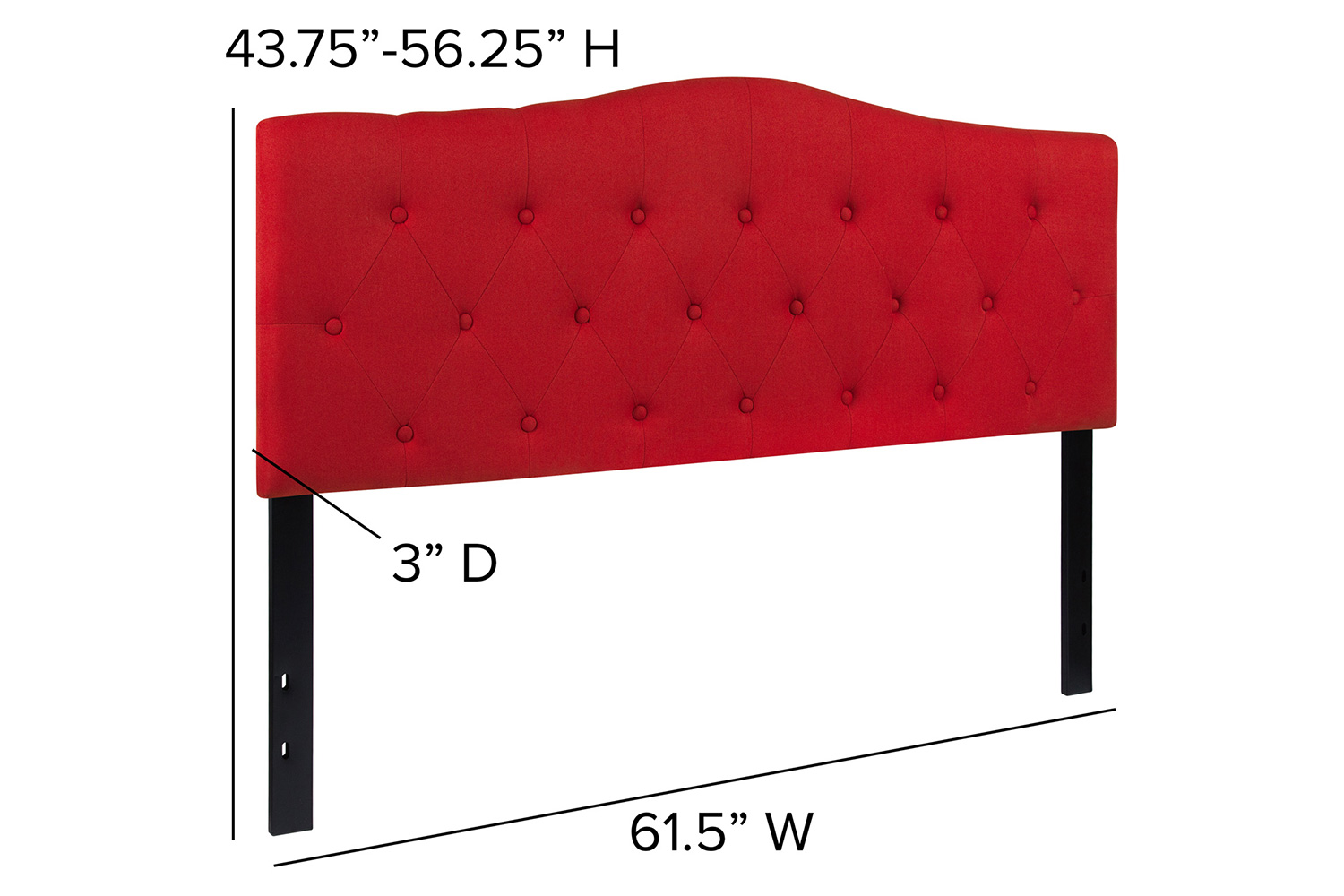 BLNK Cambridge Fabric Tufted Upholstered Headboard - Red, Queen Size