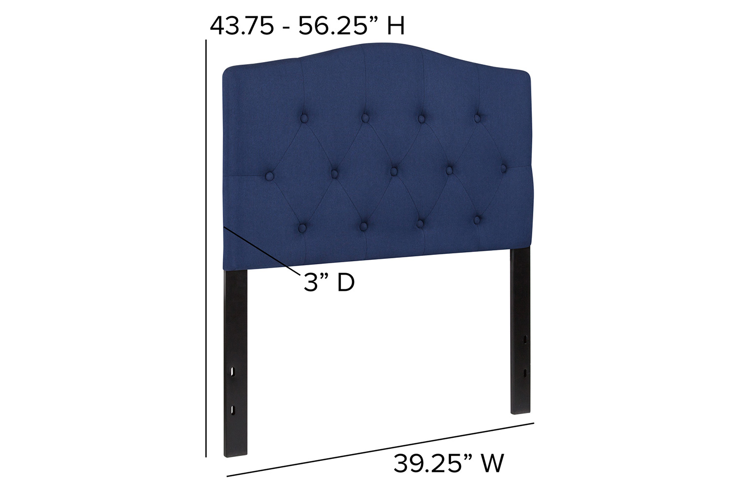 BLNK Cambridge Fabric Tufted Upholstered Headboard - Navy, Twin Size