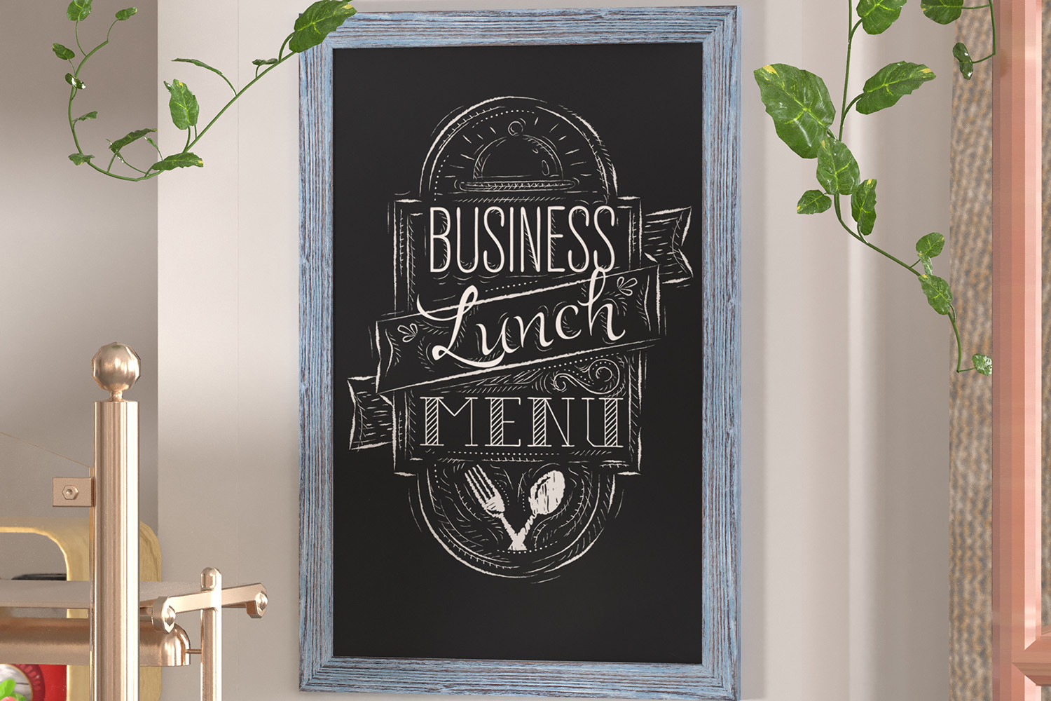 BLNK Canterbury Wall Mount Magnetic Chalkboard Sign with Eraser