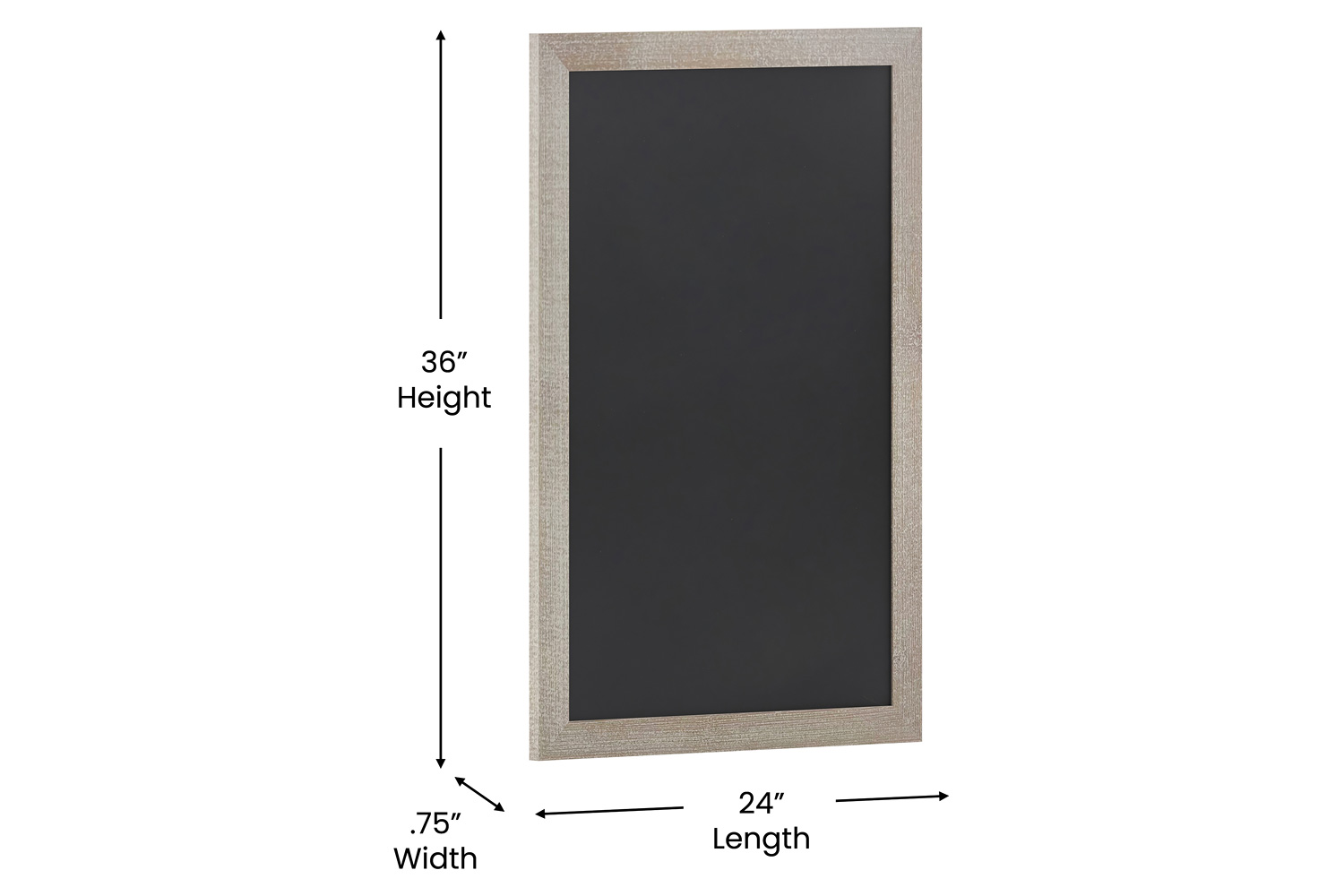 BLNK Canterbury Weathered Wall Mount Magnetic Chalkboard Sign with Eraser - 24"W x 36"H