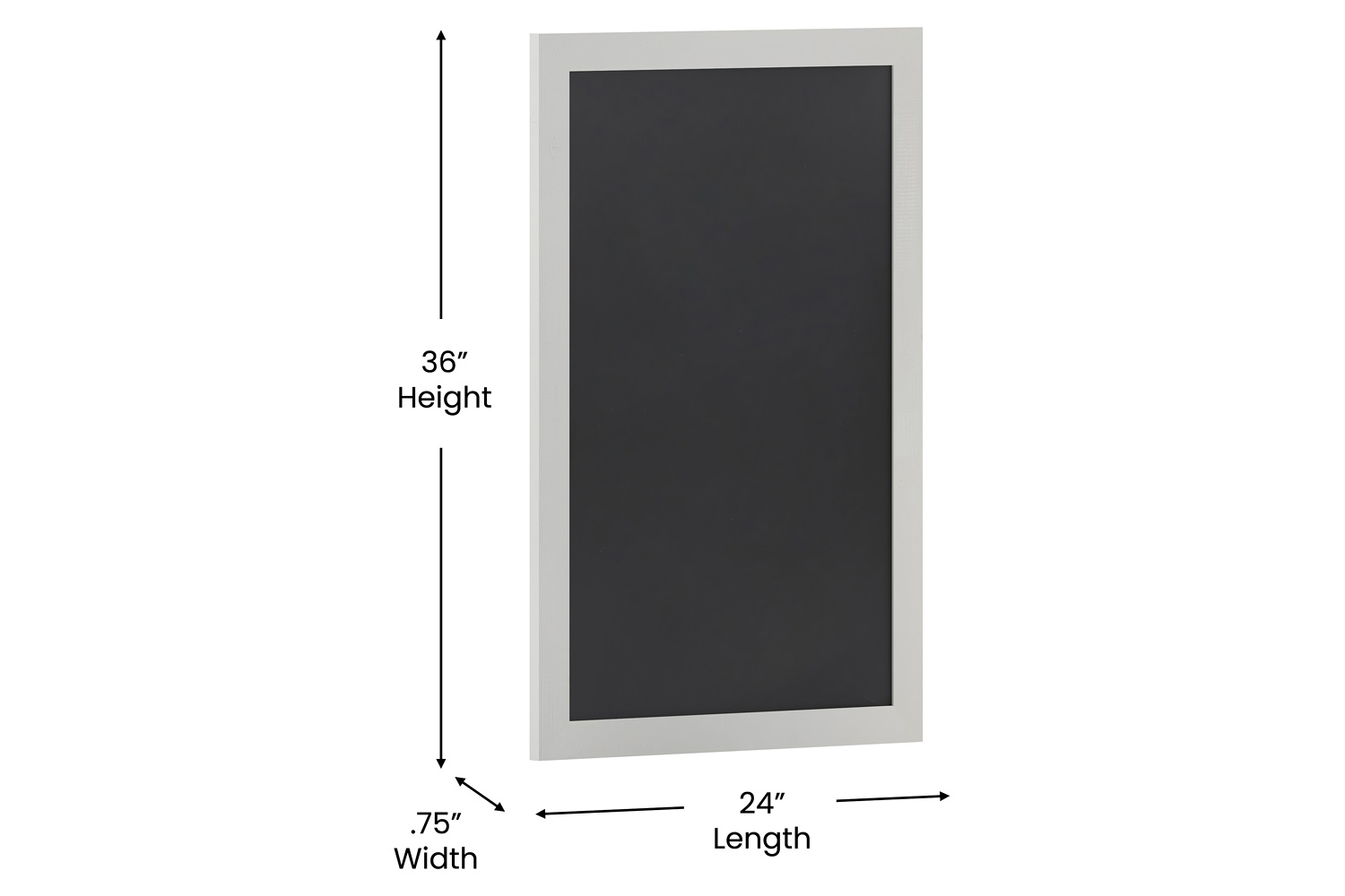 BLNK Canterbury Wall Mount Magnetic Chalkboard Sign with Eraser - White, 24"W x 36"H