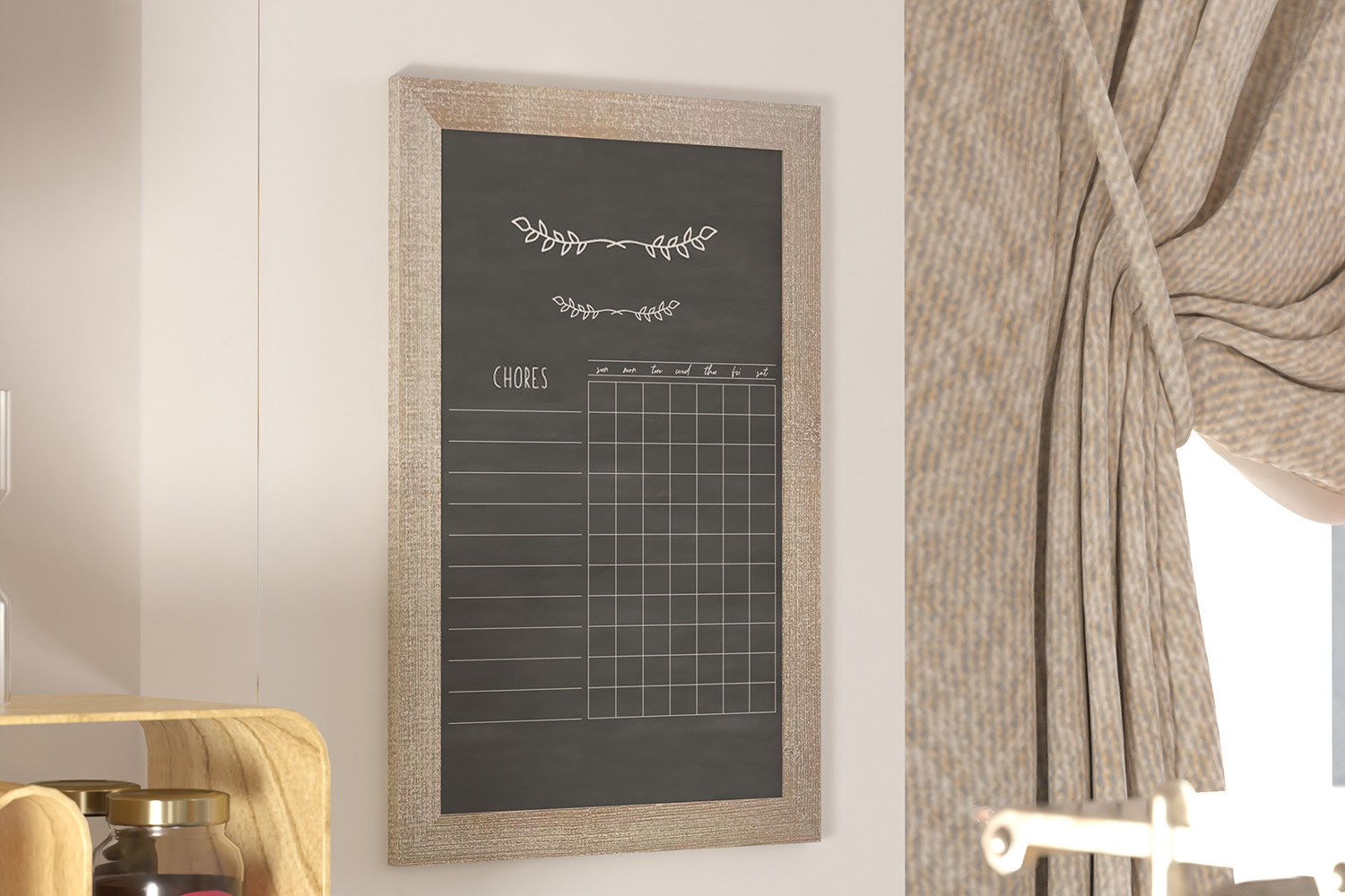 BLNK Canterbury Weathered Wall Mount Magnetic Chalkboard Sign with Eraser - 20"W x 30"H