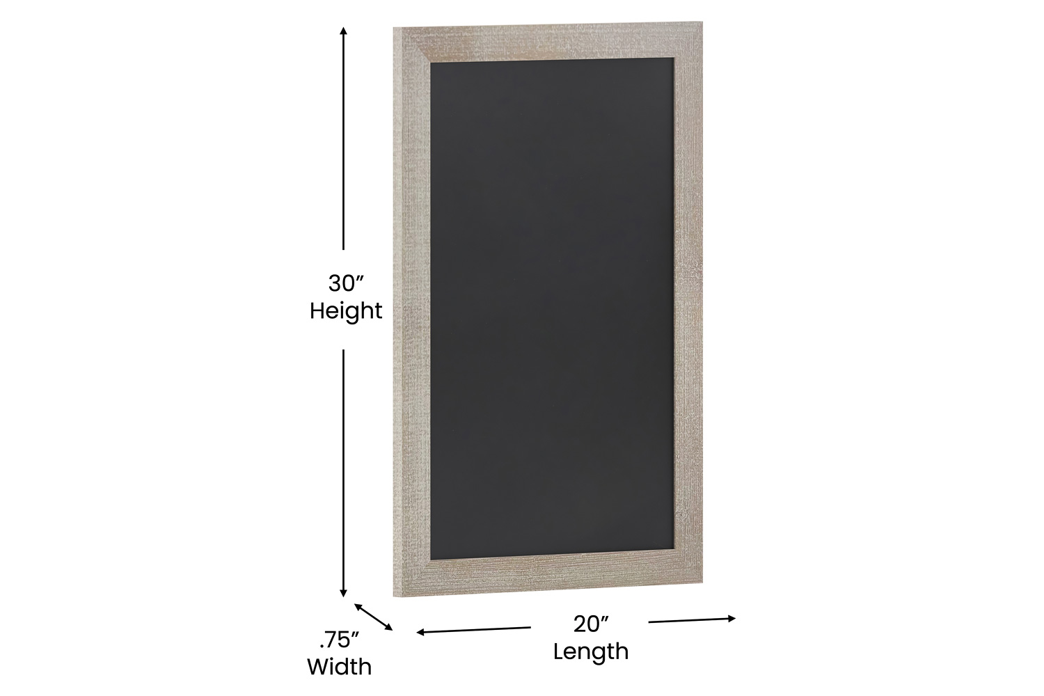 BLNK Canterbury Weathered Wall Mount Magnetic Chalkboard Sign with Eraser - 20"W x 30"H