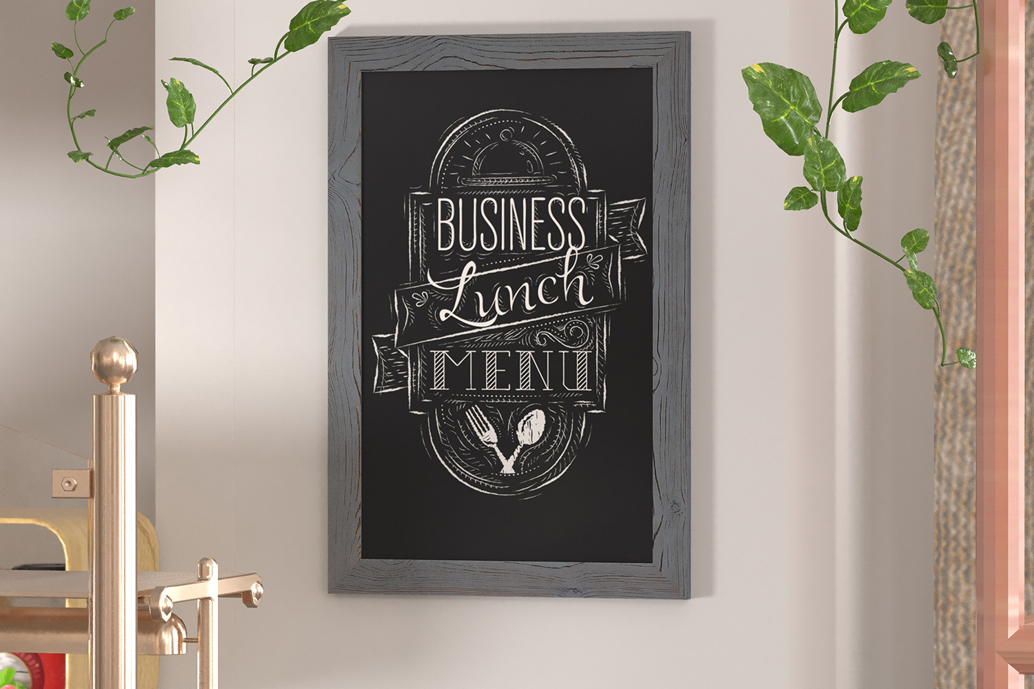 BLNK Canterbury Wall Mount Magnetic Chalkboard Sign with Eraser