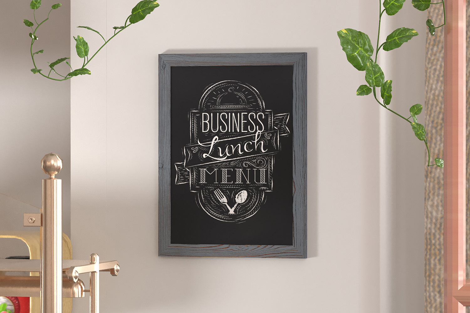 BLNK Canterbury Wall Mount Magnetic Chalkboard Sign with Eraser