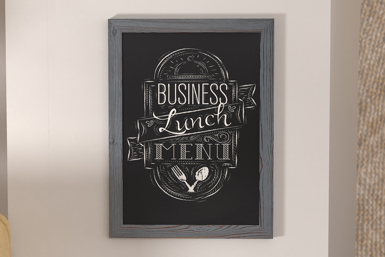 BLNK Canterbury Wall Mount Magnetic Chalkboard Sign with Eraser - Rustic Gray, 18"W x 24"H