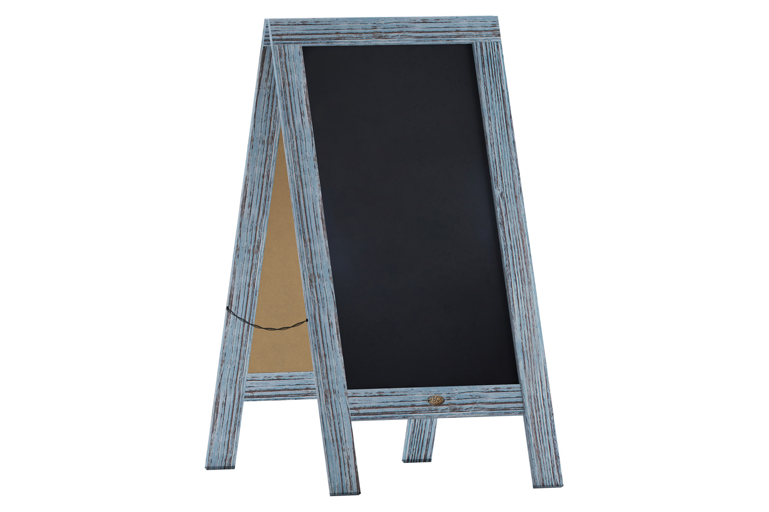 BLNK Canterbury Vintage Wooden A-Frame Magnetic Indoor-Outdoor Chalkboard Sign - Vintage Blue