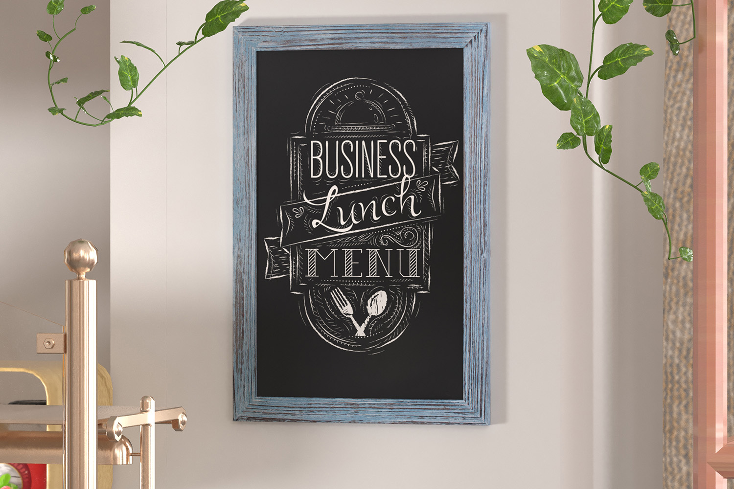 BLNK Canterbury Wall Mount Magnetic Chalkboard Sign with Eraser