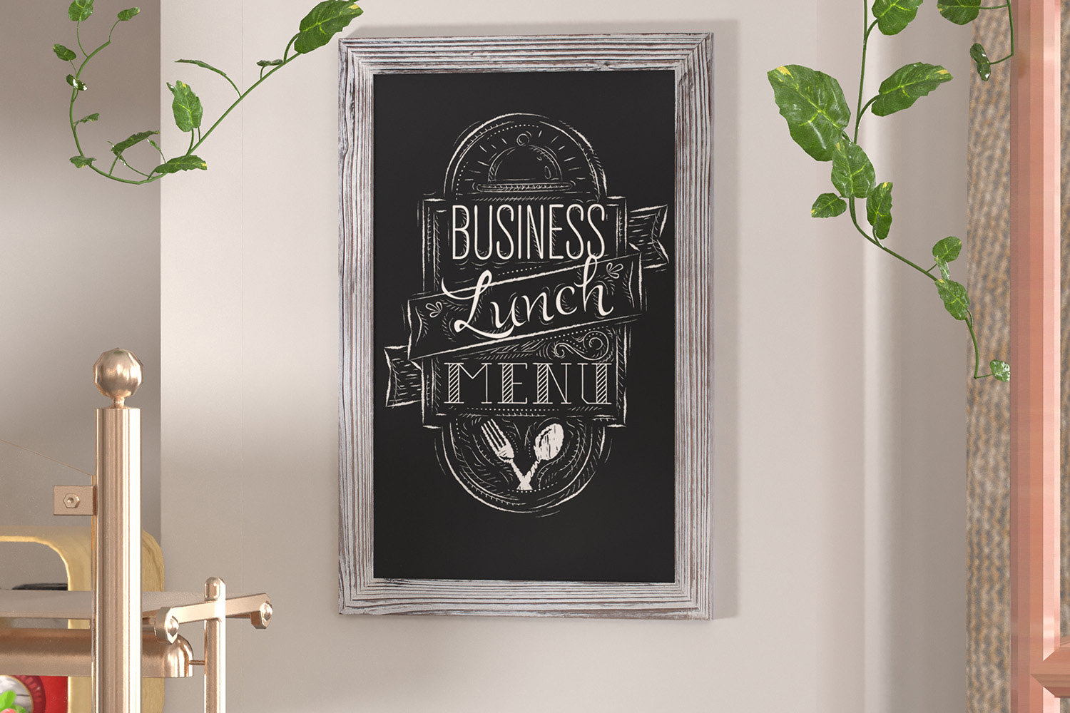 BLNK Canterbury Wall Mount Magnetic Chalkboard Sign with Eraser