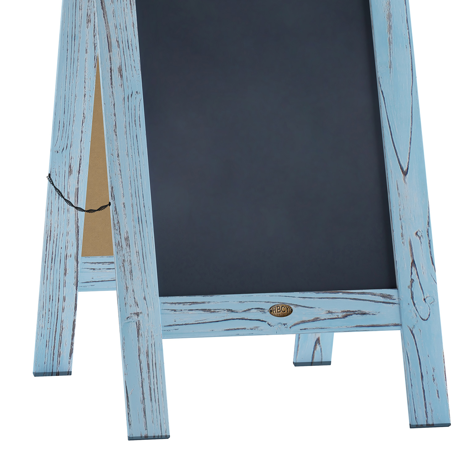 BLNK Canterbury Vintage Wooden A-Frame Magnetic Indoor-Outdoor Chalkboard Sign - Robin Blue