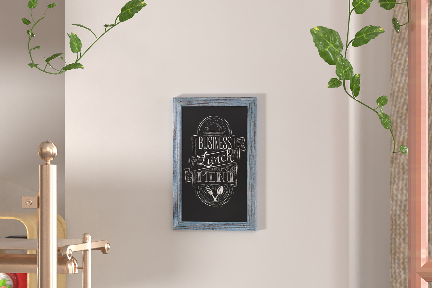 BLNK Canterbury Wall Mount Magnetic Chalkboard Sign with Eraser