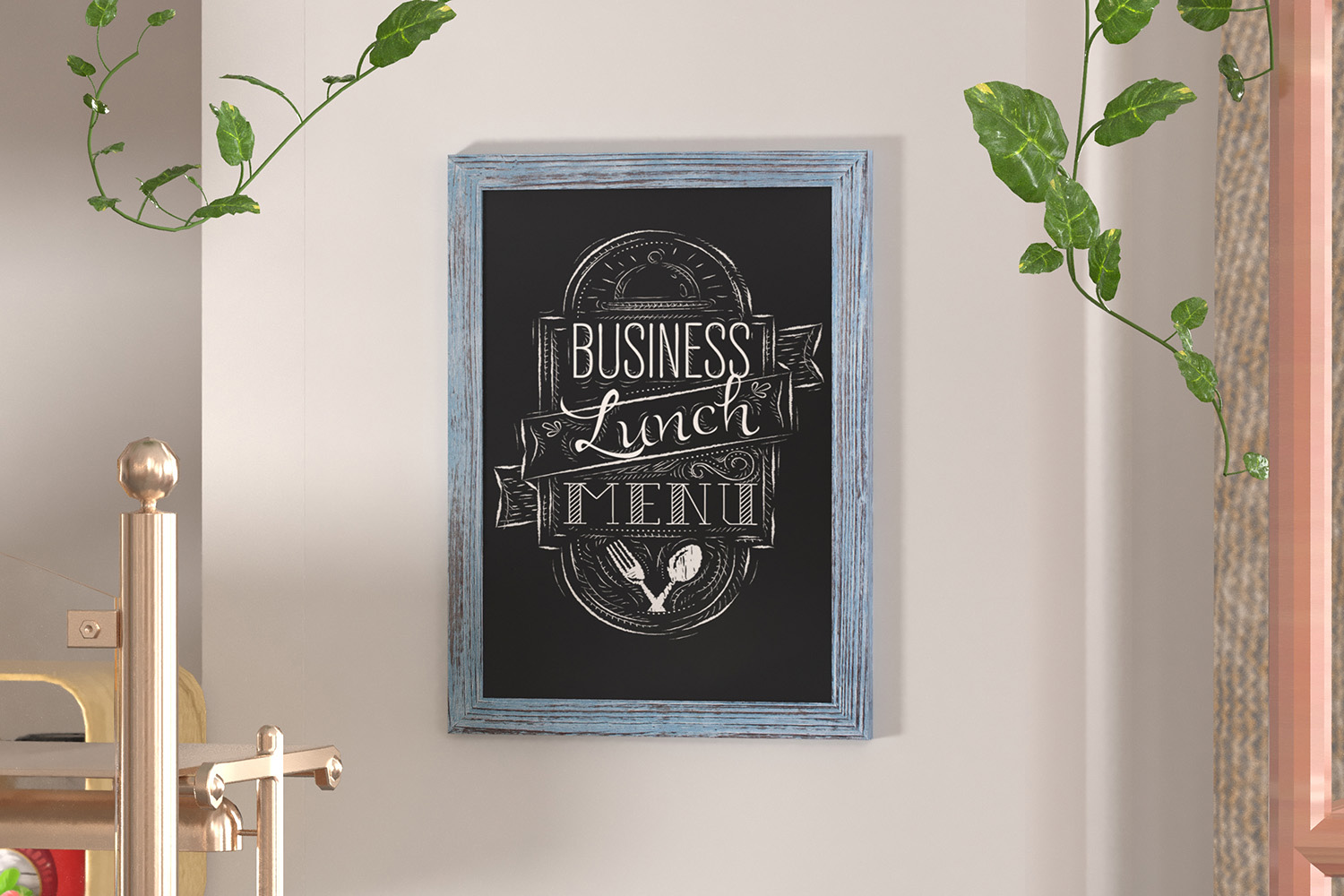 BLNK Canterbury Wall Mount Magnetic Chalkboard Sign with Eraser