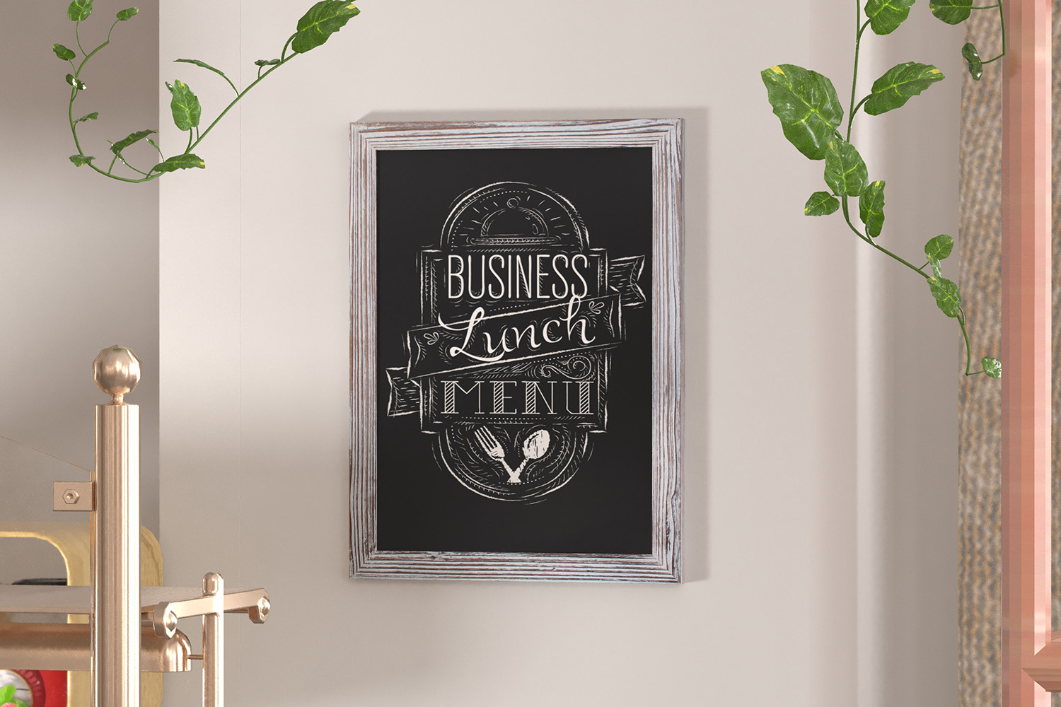 BLNK Canterbury Wall Mount Magnetic Chalkboard Sign with Eraser