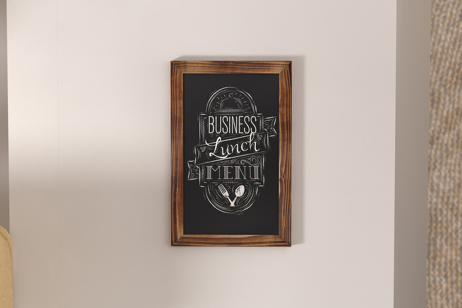 BLNK Canterbury Wall Mount Magnetic Chalkboard Sign with Eraser - Torched Wood, 11"W x 17"H