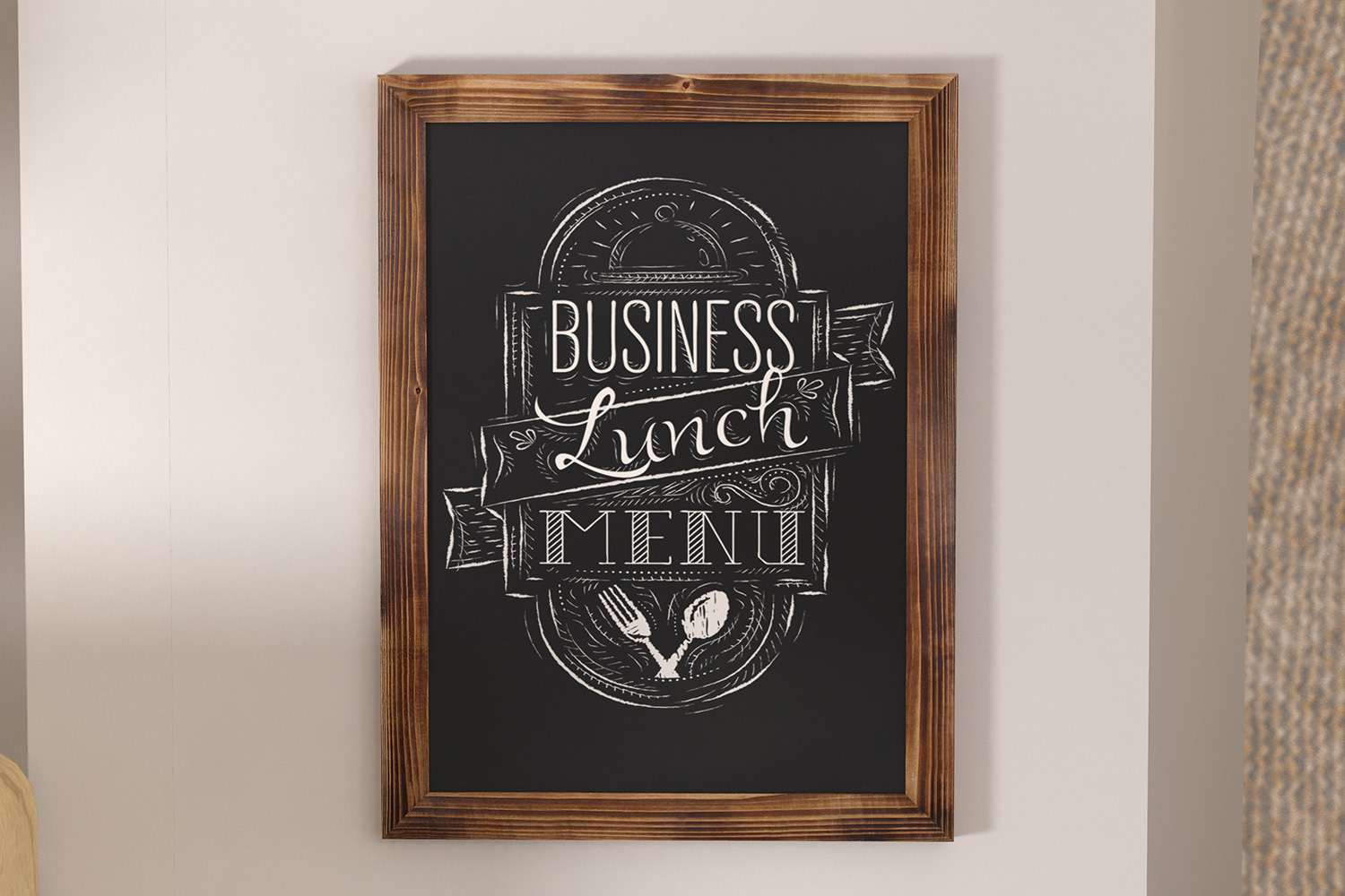 BLNK Canterbury Wall Mount Magnetic Chalkboard Sign with Eraser - Torched Wood, 18"W x 24"H