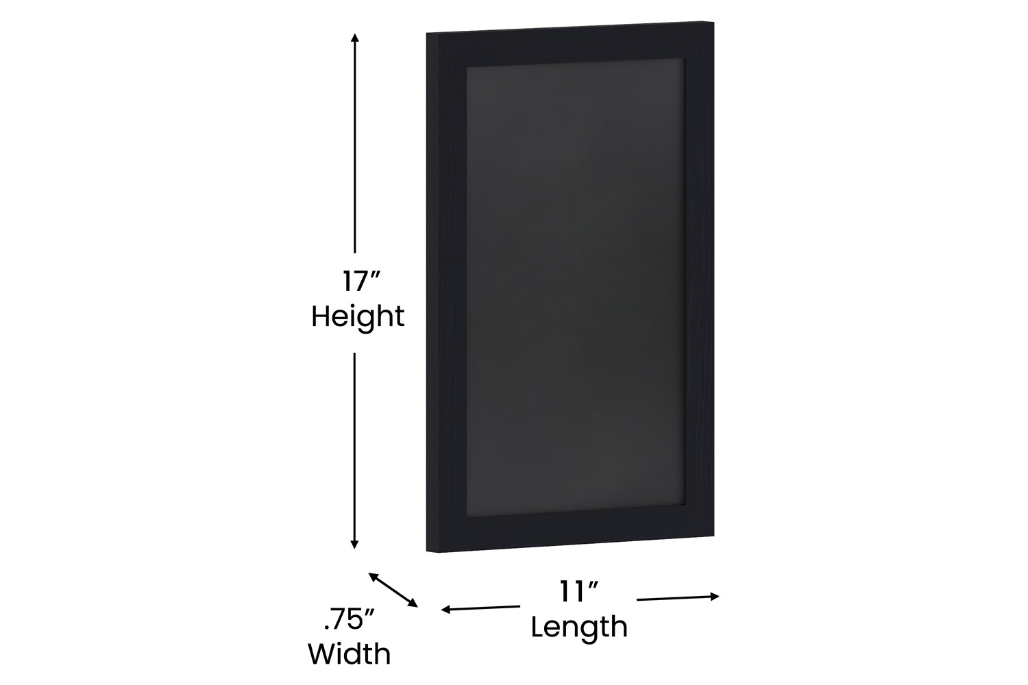 BLNK Canterbury Wall Mount Magnetic Chalkboard Sign with Eraser - Black, 11"W x 17"H