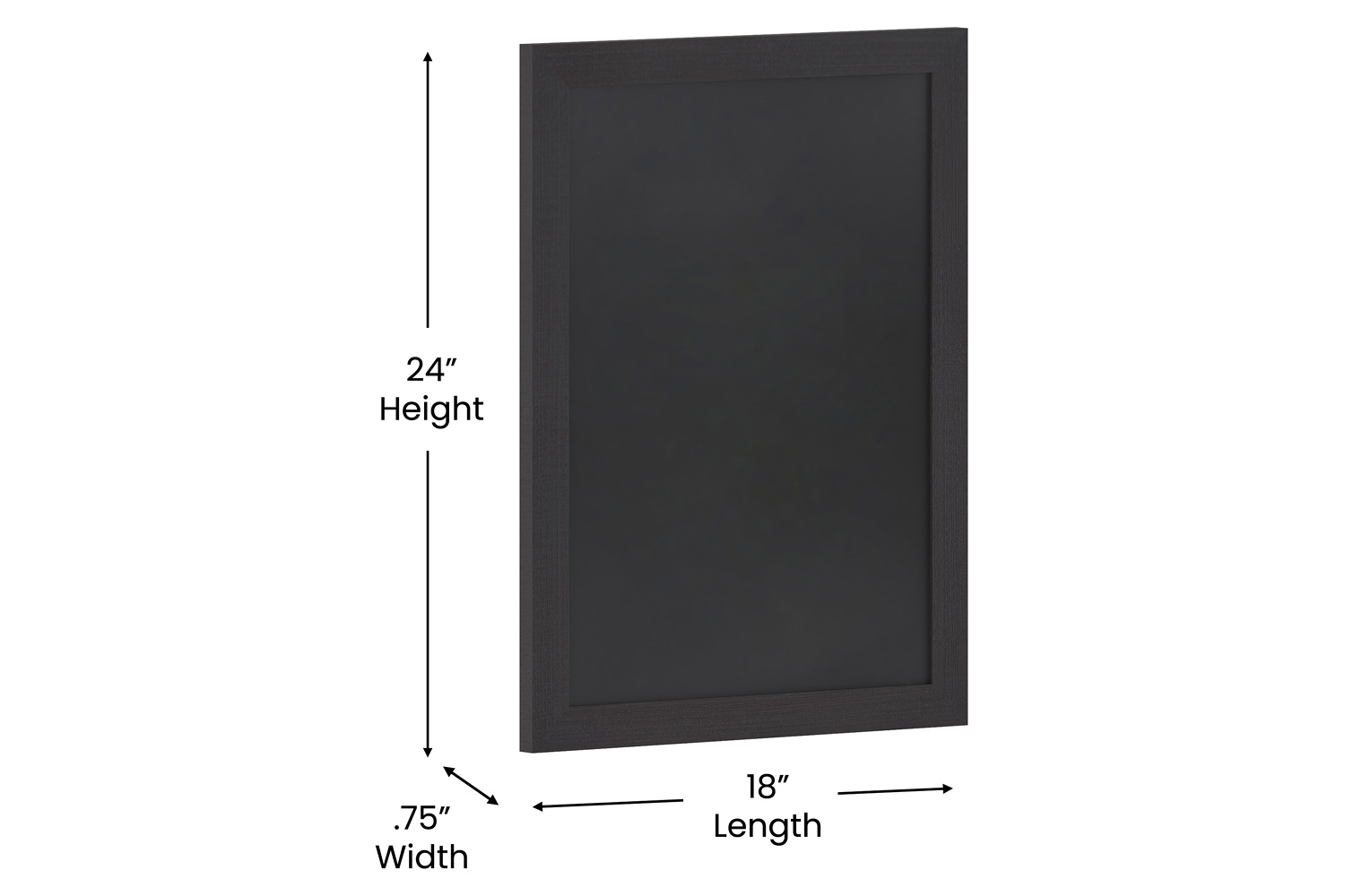 BLNK Canterbury Wall Mount Magnetic Chalkboard Sign with Eraser - Black, 18"W x 24"H