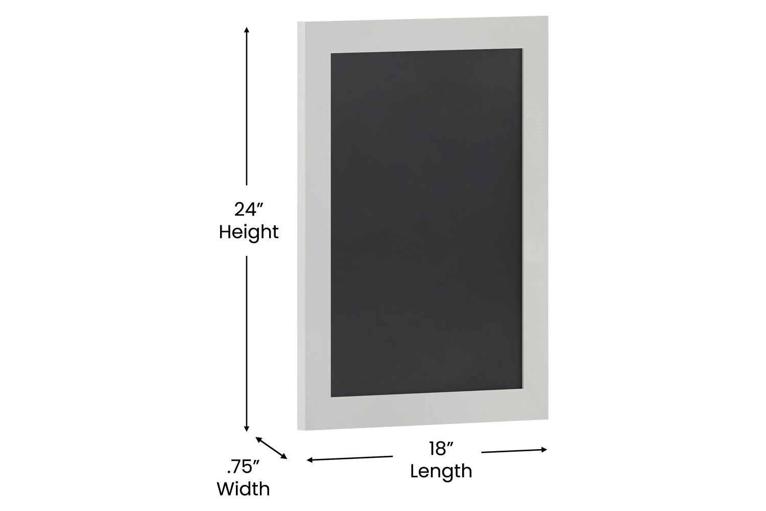 BLNK Canterbury Wall Mount Magnetic Chalkboard Sign with Eraser - White, 18"W x 24"H