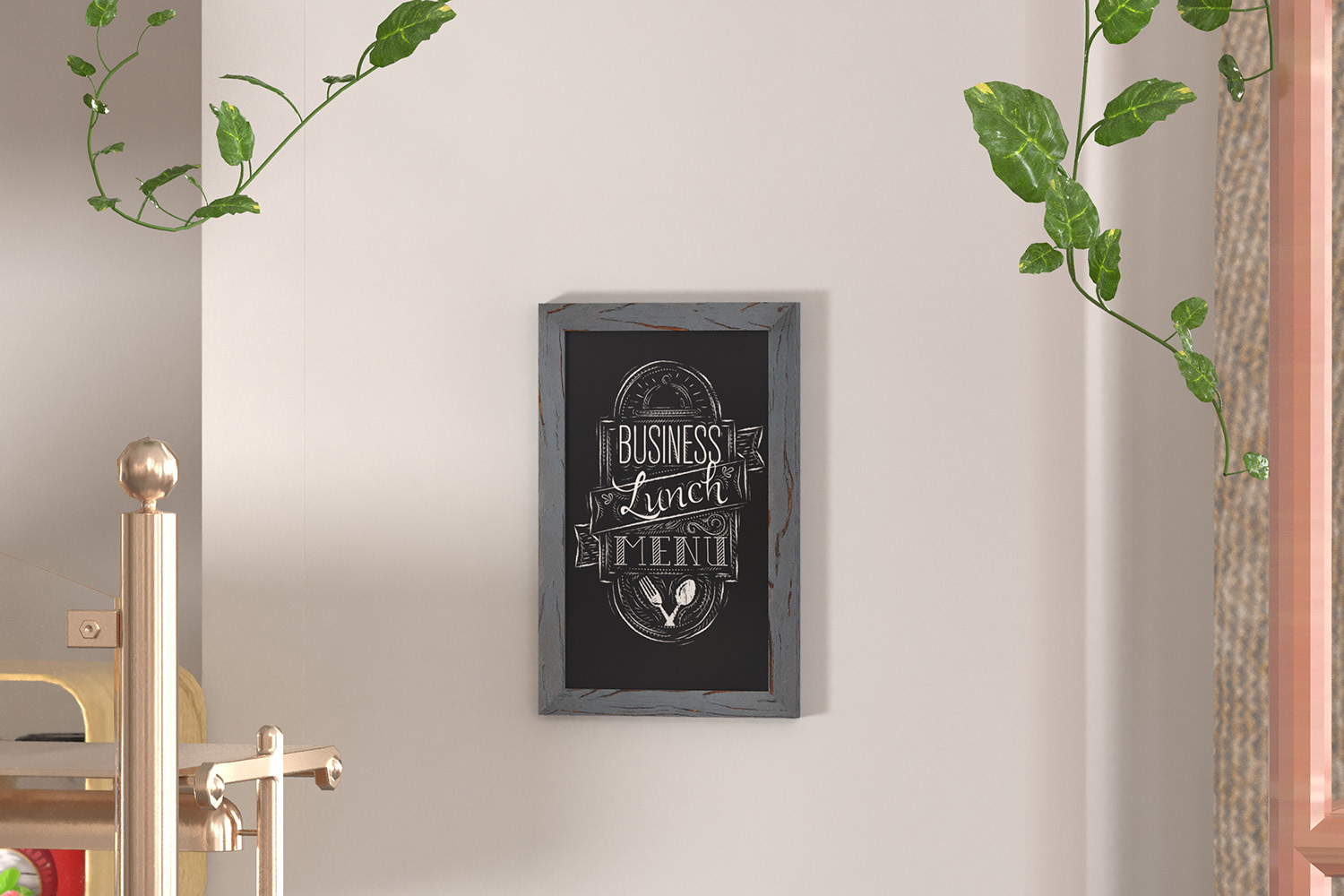 BLNK Canterbury Wall Mount Magnetic Chalkboard Sign with Eraser