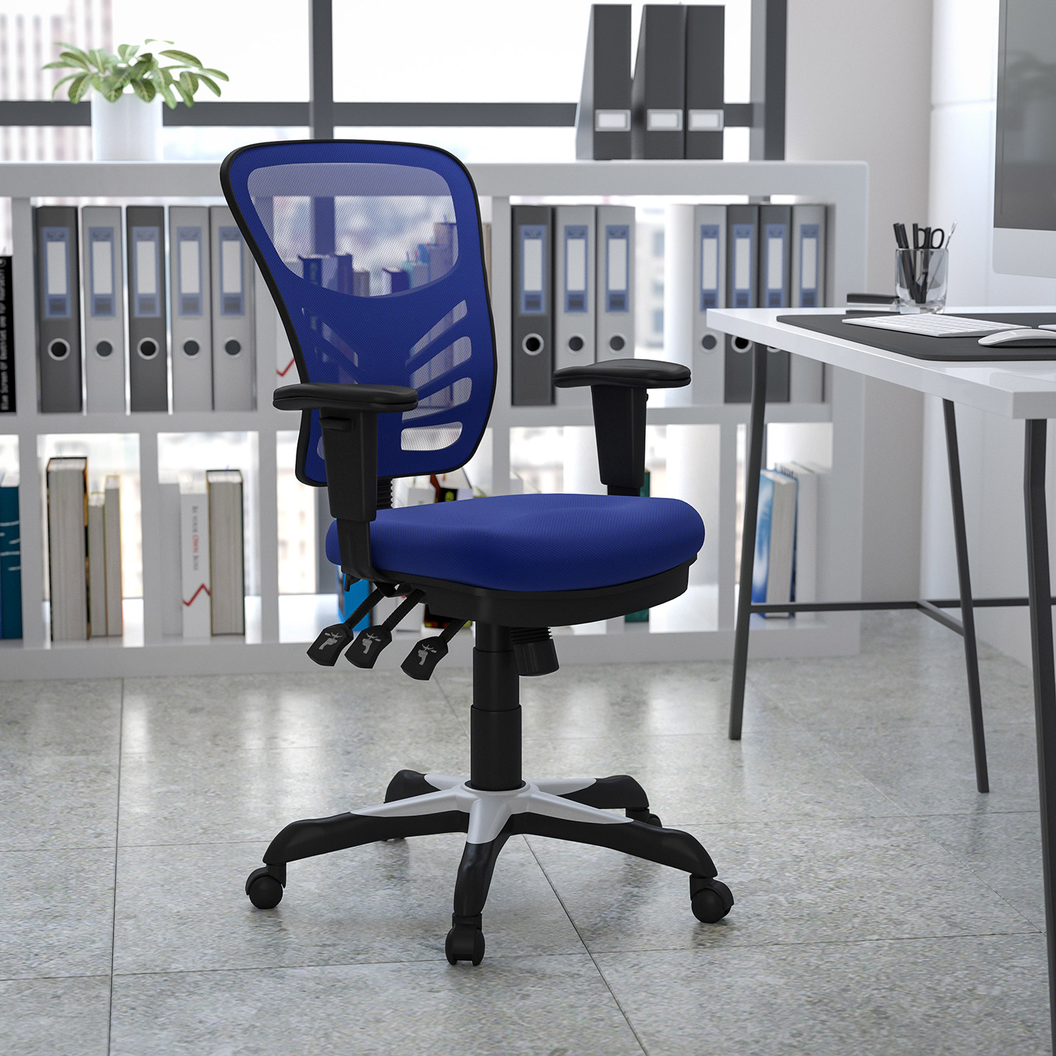 BLNK Nicholas Mid-Back Mesh Multifunction Executive Swivel Ergonomic Office Chair with Adjustable Arms