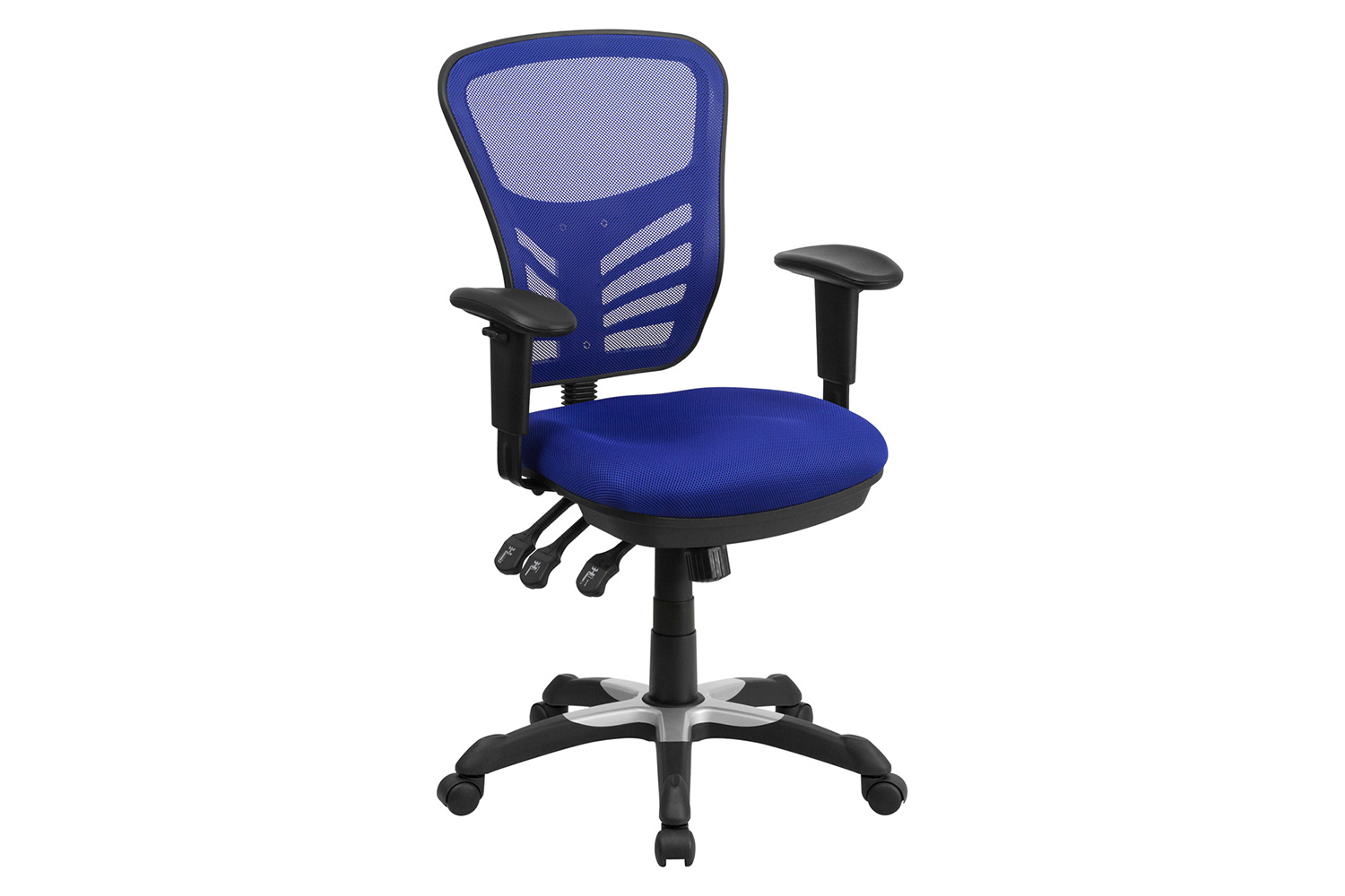 BLNK Nicholas Mid-Back Mesh Multifunction Executive Swivel Ergonomic Office Chair with Adjustable Arms - Blue