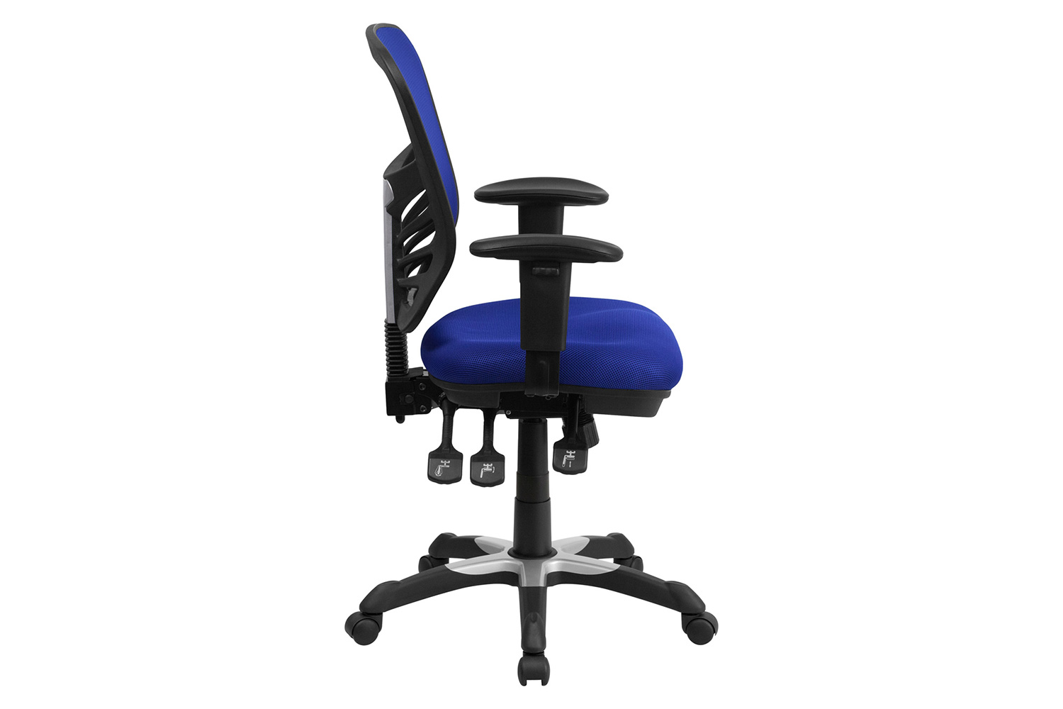 BLNK Nicholas Mid-Back Mesh Multifunction Executive Swivel Ergonomic Office Chair with Adjustable Arms - Blue