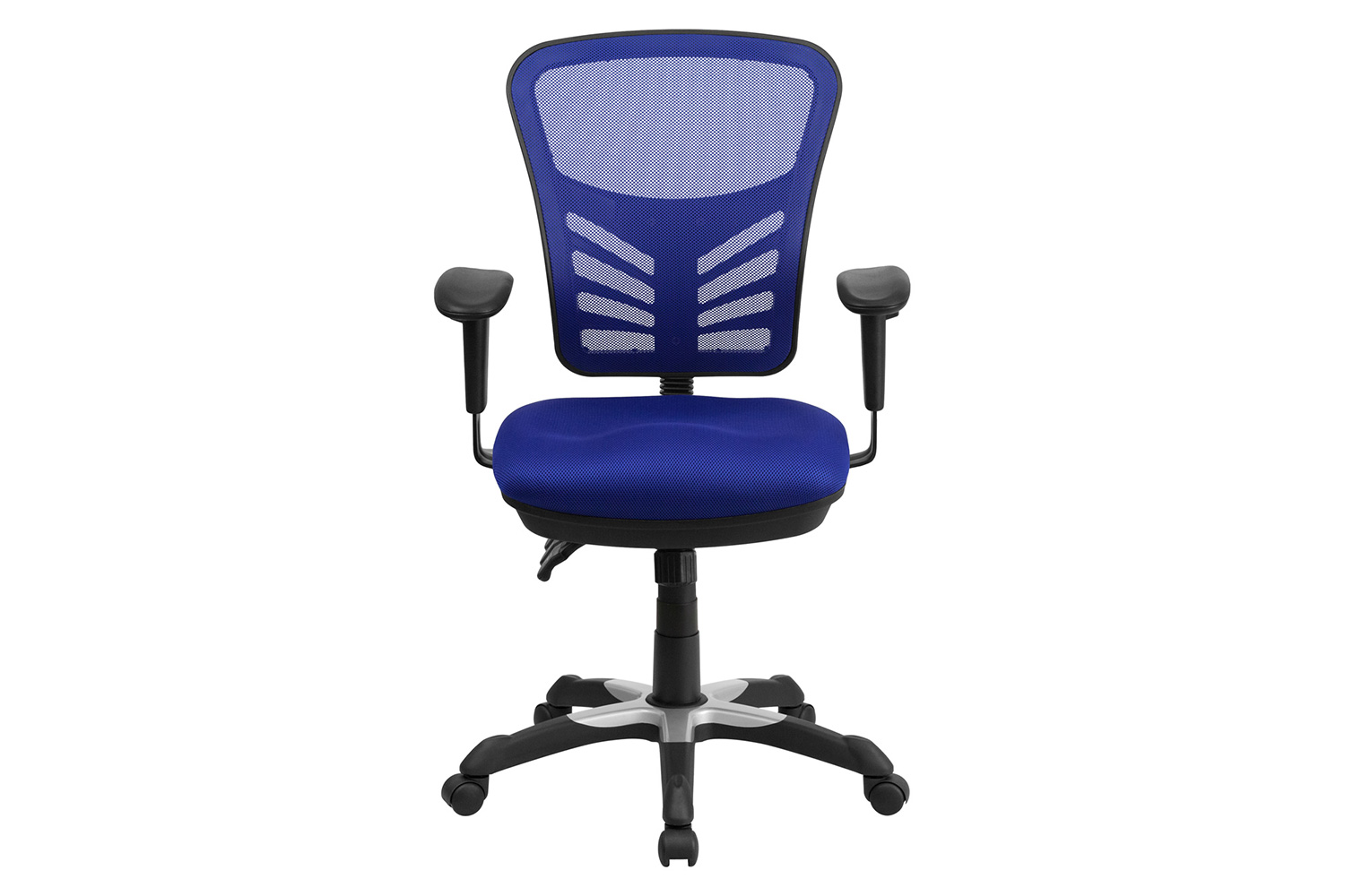 BLNK Nicholas Mid-Back Mesh Multifunction Executive Swivel Ergonomic Office Chair with Adjustable Arms - Blue