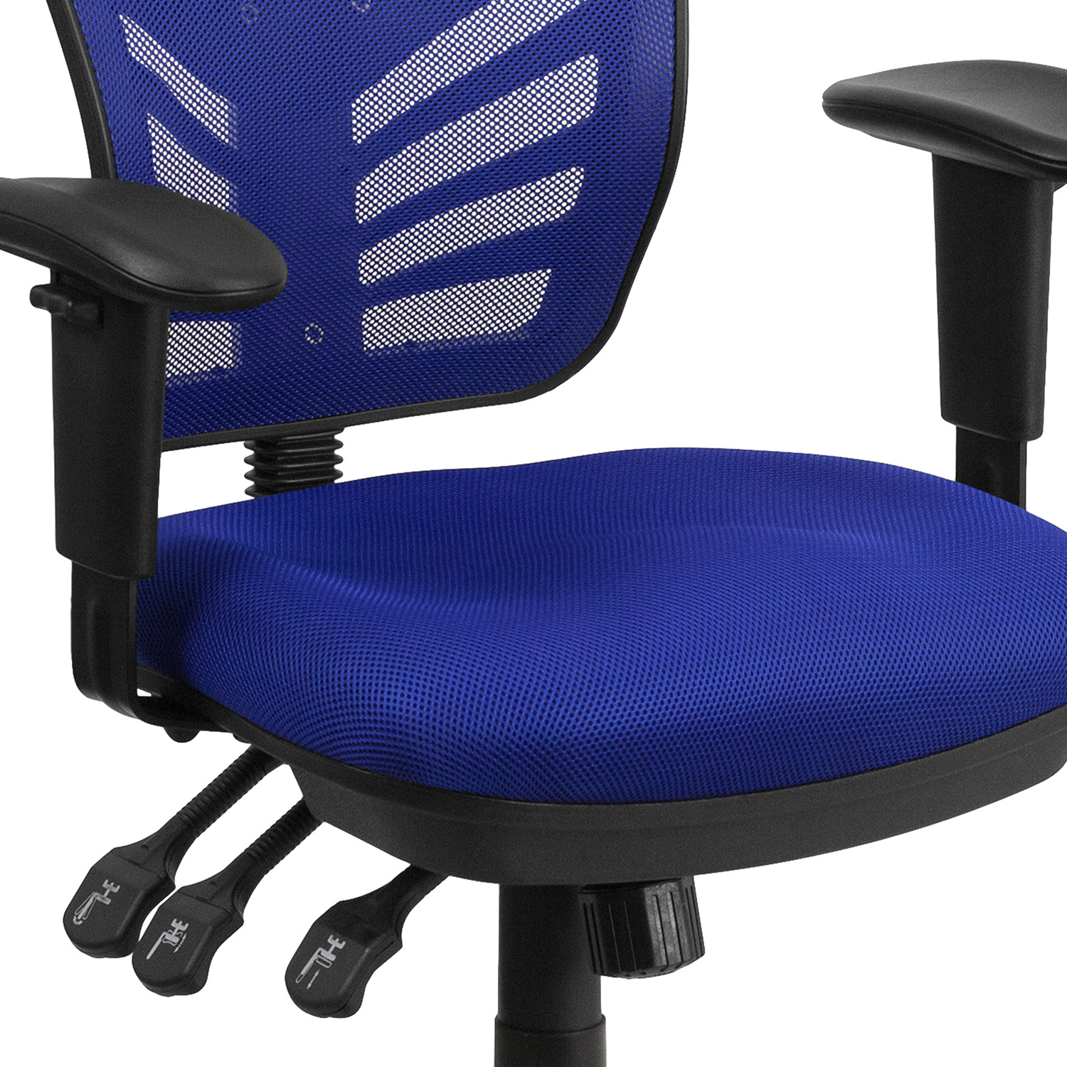 BLNK Nicholas Mid-Back Mesh Multifunction Executive Swivel Ergonomic Office Chair with Adjustable Arms - Blue