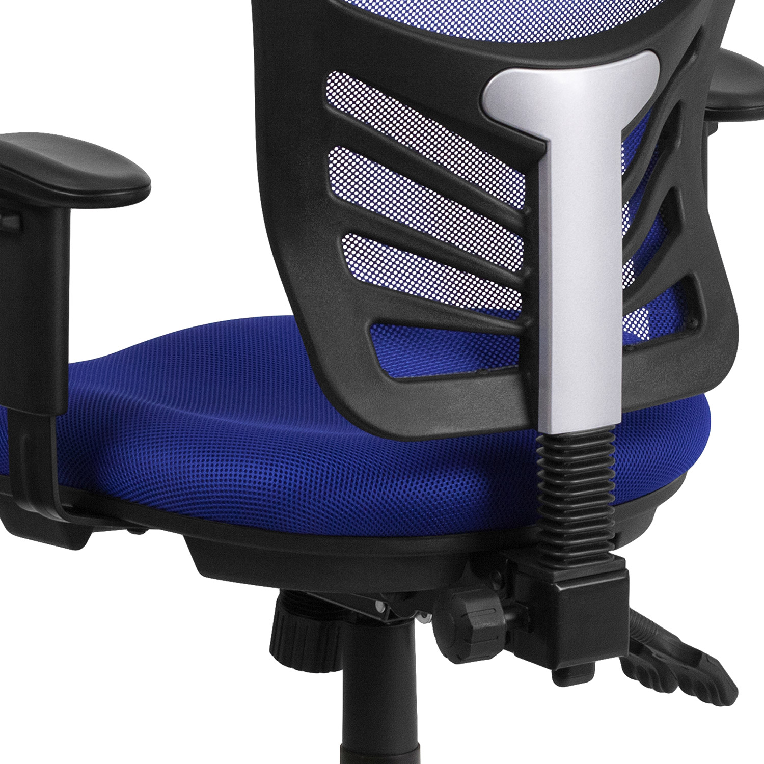 BLNK Nicholas Mid-Back Mesh Multifunction Executive Swivel Ergonomic Office Chair with Adjustable Arms - Blue