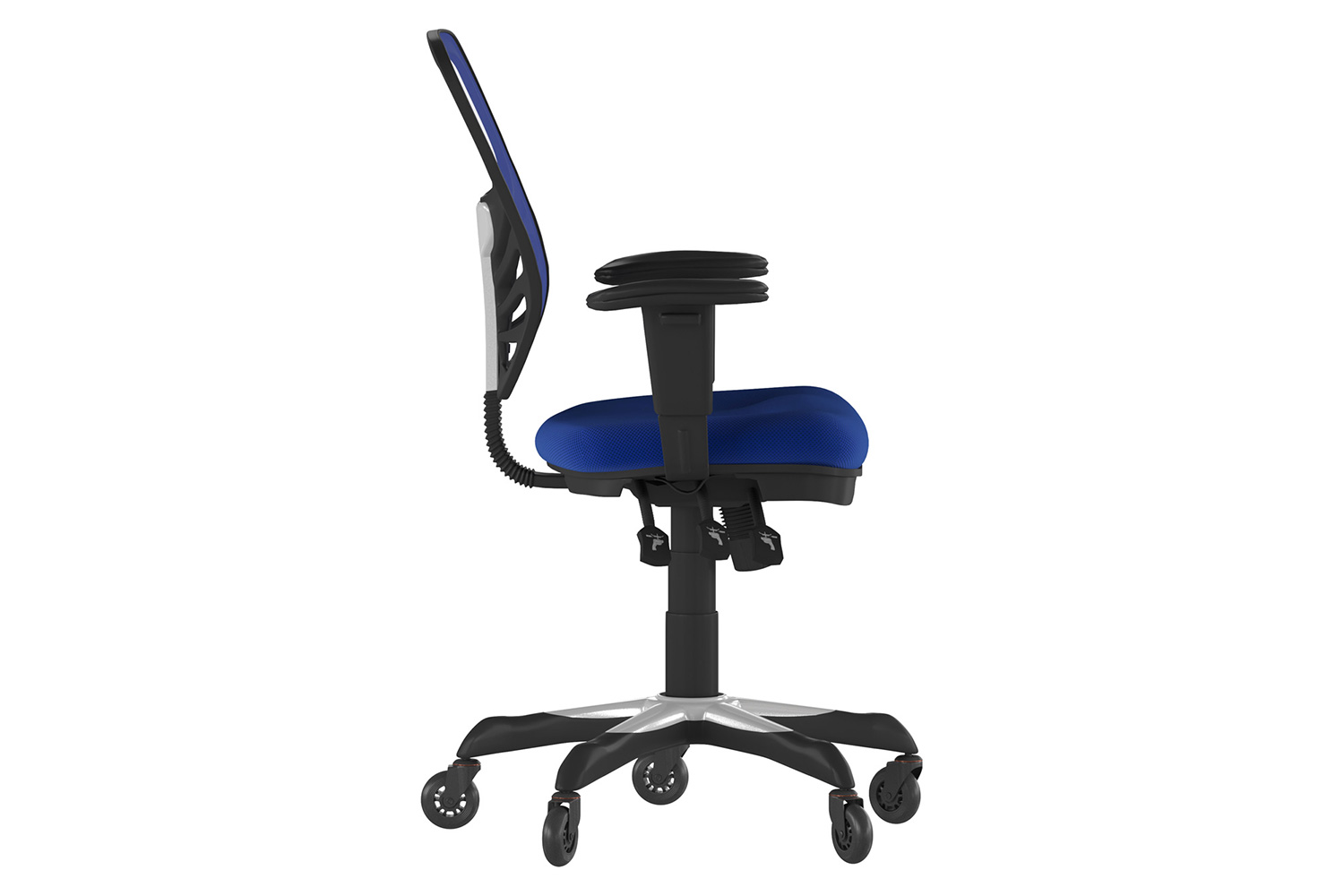 BLNK Nicholas Mid-Back Mesh Multifunction Executive Swivel Ergonomic Office Chair with Adjustable Arms and Transparent Roller Wheels - Blue